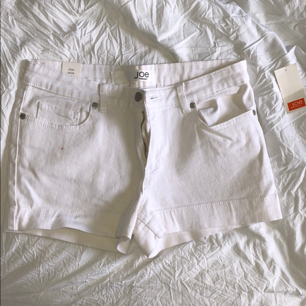 White Jean shorts